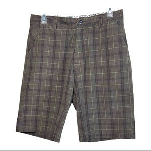 Ocean Current || Board Shorts Sz 30 Brown Windowpane